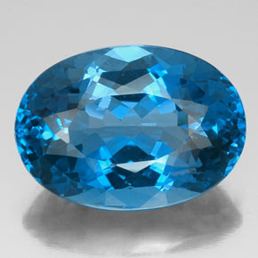 Topaze bleue naturelle coupe ovale, 46,22 ct, VVS