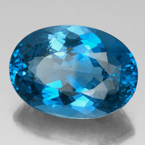 Topaze bleue naturelle coupe ovale, 46,22 ct, VVS