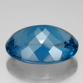 Topaze bleue naturelle coupe ovale, 46,22 ct, VVS