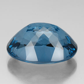 Topaze bleue naturelle coupe ovale, 44,21 ct, VVS