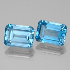 Achetez naturel 4,01ct bleue topaze gems, taille émeraude, en provenance brésil chez gemselect. en stock, livraison internationale!