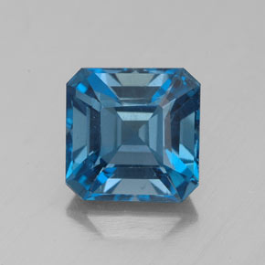 Topaze bleue naturelle taille émeraude, 3,41 ct, VS-SI