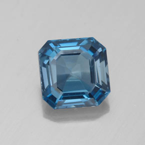 Topaze bleue naturelle taille émeraude, 3,11 ct, VS