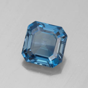 Topaze bleue naturelle taille émeraude, 3,11 ct, VS