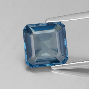 Topaze bleue naturelle taille émeraude, 2,72 ct, VS