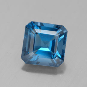 Topaze bleue naturelle taille émeraude, 2,85 ct, VS