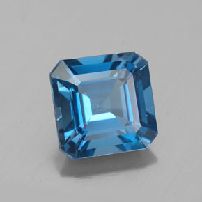 Topaze bleue naturelle taille émeraude, 2,85 ct, VS