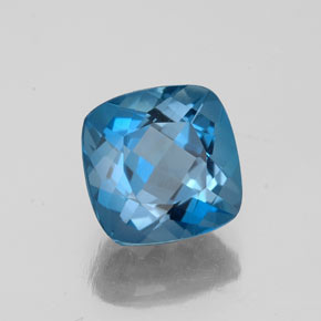 Topaze bleue naturelle coupe coussin, 2,84 ct, VS