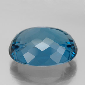 Topaze bleue naturelle coupe ovale, 15,18 ct, VVS-VS