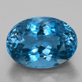 Topaze bleue naturelle coupe ovale, 15,02 ct, VS