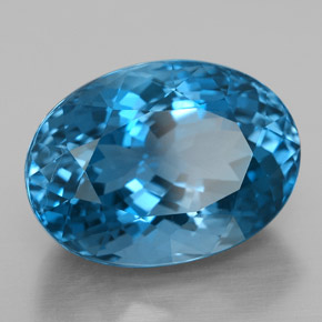 Topaze bleue naturelle coupe ovale, 15,02 ct, VS