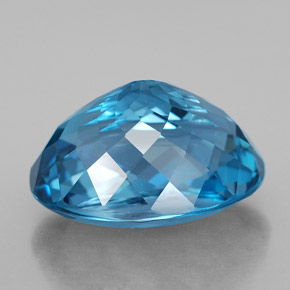 Topaze bleue naturelle coupe ovale, 15,02 ct, VS