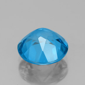 Topaze bleue naturelle coupe roude, 3,10 ct, VVS-VS