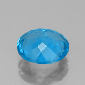 Topaze bleue naturelle coupe roude, 3,24 ct, VS