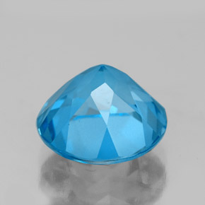 Topaze bleue naturelle coupe roude, 3,75 ct, VVS