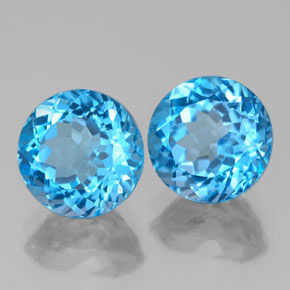 Achetez naturel ct bleue topaze gems, coupe roude, en provenance brésil chez gemselect. en stock, livraison internationale!