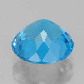 Topaze bleue naturelle coupe roude, 3,69 ct, VVS