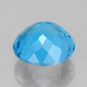 Topaze bleue naturelle coupe roude, 3,48 ct, VVS