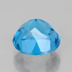 Topaze bleue naturelle coupe roude, 3,86 ct, VVS