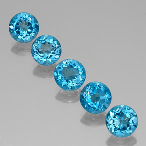 Achetez naturel ct bleu suisse topaze gems, coupe roude, en provenance brésil chez gemselect. en stock, livraison internationale!