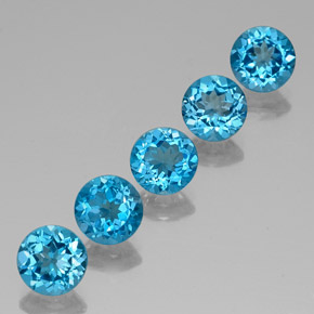 Achetez naturel ct bleu suisse topaze gems, coupe roude, en provenance brésil chez gemselect. en stock, livraison internationale!