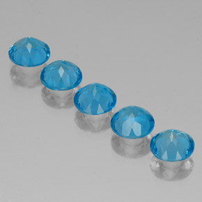 Achetez naturel ct bleu suisse topaze gems, coupe roude, en provenance brésil chez gemselect. en stock, livraison internationale!