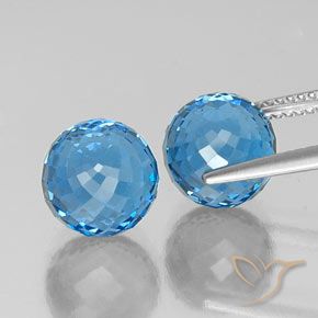 Achetez naturel 13.20ct Bleu Suisse Topaze gems, Sphère / Boule, En provenance Brésil chez GemSelect. En stock, livraison internationale!