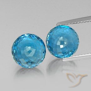 13.53ctw Naturel Bleu Suisse Topaze, Sphère / Boule, VVS-VS