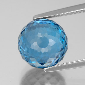 Topaze bleue naturelle sphère / boule, 6,55 ct, VS