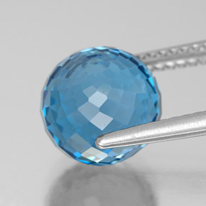Topaze bleue naturelle sphère / boule, 6,55 ct, VS