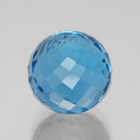 Topaze Bleu Suisse naturelle Sphère / Boule, 7.65 ct, VVS-VS