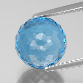 Topaze bleue naturelle sphère / boule, 7,53 ct, VS