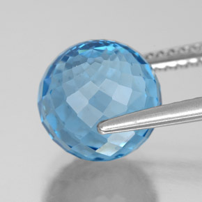 Topaze bleue naturelle sphère / boule, 7,53 ct, VS