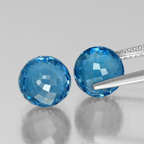 Achetez naturel 8,34ct bleu suisse topaze gems, sphère / boule, en provenance brésil chez gemselect. en stock, livraison internationale!