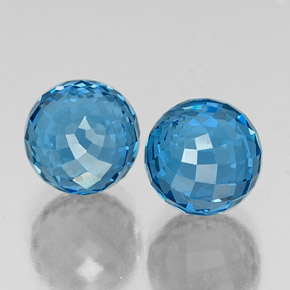 Achetez naturel 11.84ct Bleu Suisse Topaze gems, Sphère / Boule, En provenance Brésil chez GemSelect. En stock, livraison internationale!