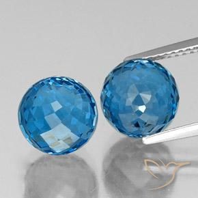 11.44ctw Naturel Bleu Suisse Topaze, Sphère / Boule, VS