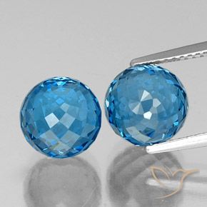 11.71ctw Naturel Bleu Suisse Topaze, Sphère / Boule, VVS-VS