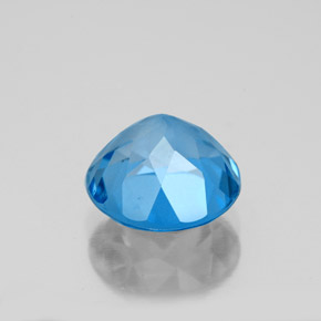 Topaze bleue naturelle coupe roude, 3,38 ct, VVS