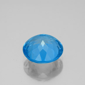 Topaze bleue naturelle coupe roude, 3,21 ct, SI