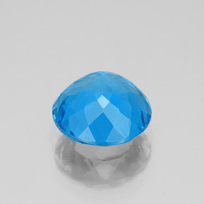 Topaze bleue naturelle coupe roude, 3,36 ct, VS