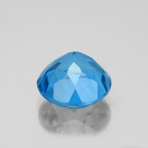 Topaze bleue naturelle coupe roude, 3,75 ct, VVS