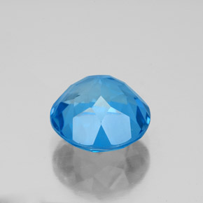 Topaze bleue naturelle coupe roude, 3,87 ct, VVS-VS