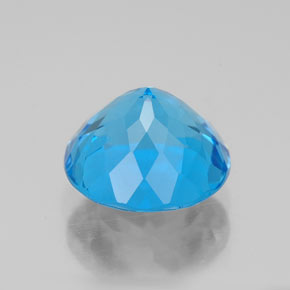 Topaze bleue naturelle coupe roude, 3,74 ct, VVS-VS