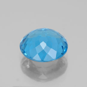 Topaze bleue naturelle coupe roude, 3,09 ct, VS
