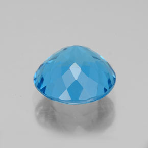 Topaze bleue naturelle coupe roude, 3,34 ct, VVS