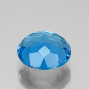 Topaze bleue naturelle coupe roude, 3,37 ct, VVS-VS