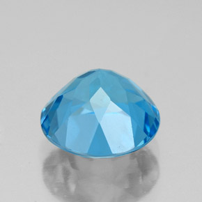 Topaze bleue naturelle coupe roude, 3,27 ct, VVS