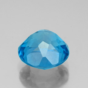Topaze bleue naturelle coupe roude, 3,42 ct, VS-SI