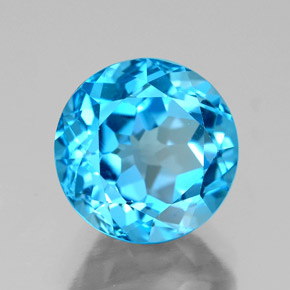 Topaze bleue naturelle coupe roude, 3,95 ct, VS