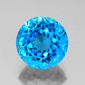 Topaze bleue naturelle coupe roude, 3,77 ct, VS-SI